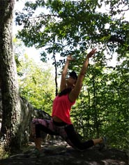 Yoga pose in the forest Yoga pose in the forest