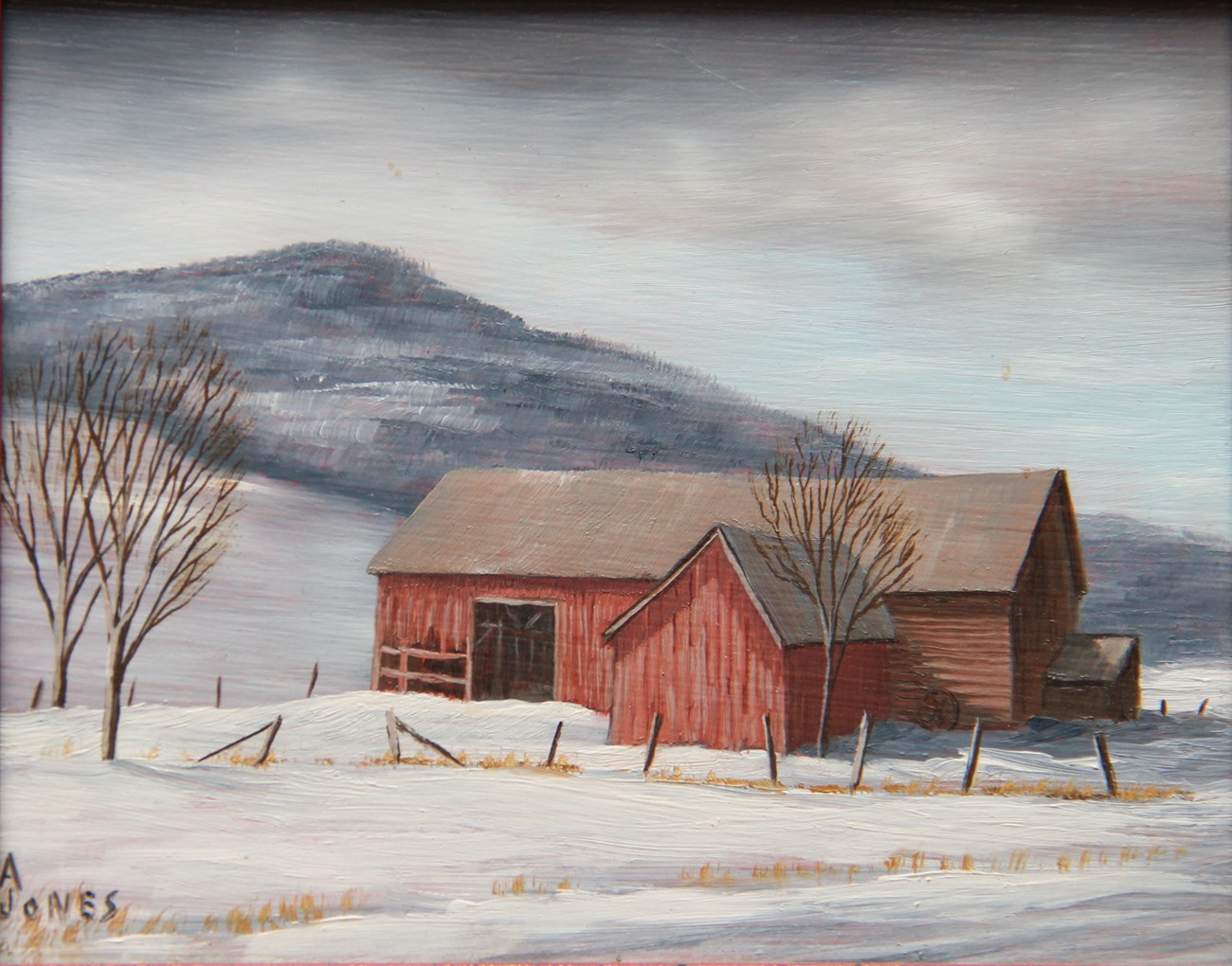 Arthur Jones, MABI 2847, Storm Sky. Oil on panel, 9.2 x 11.4 cm