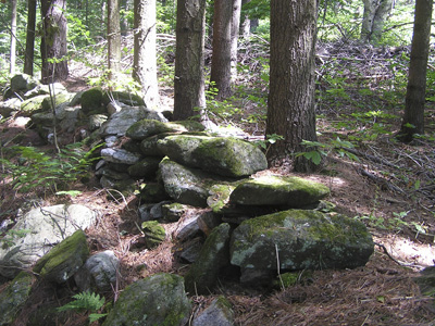 Old stone wall in the woods Old stone wall in the woods