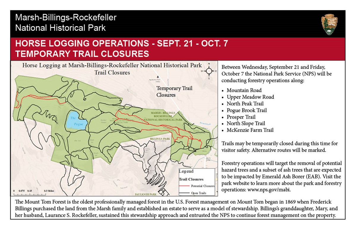 Map of forestry operations and trail closures