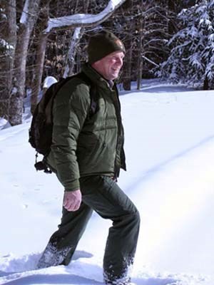 Kyle Jones on snowshoes