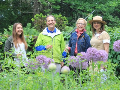 Ranger Stephanie Kyriazis and friends in the garden