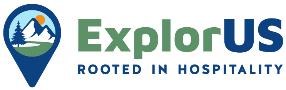 A logo with the words "ExplorUS Rooted in Hospitality"