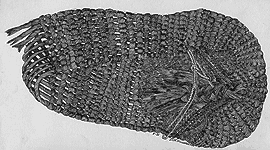 Illustration of a woven moccassin found in Mammoth Cave