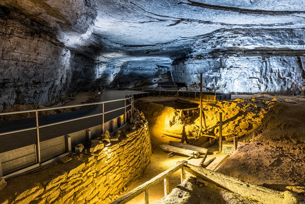 Artifacts from the saltpetre operation in the Rotunda of Mammoth Cave