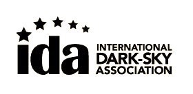 A black and white logo with the words International Dark Sky Association