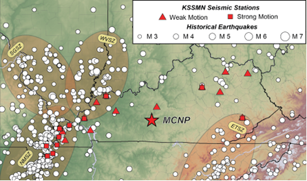 Map of Kentucky seismic activity