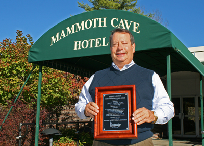 Greg Davis, manager of the Mammoth Cave Hotel, was named Hotelier of 2010 by the Kentucky Hotel and Lodging Association.