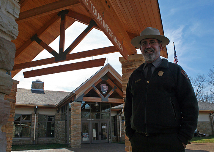 Mike Adams in front of the new Mammoth Cave visitor center.