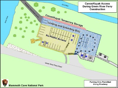 Map of the Green River Ferry area access during improvement projects.