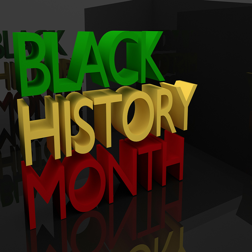 Black History Month words sign