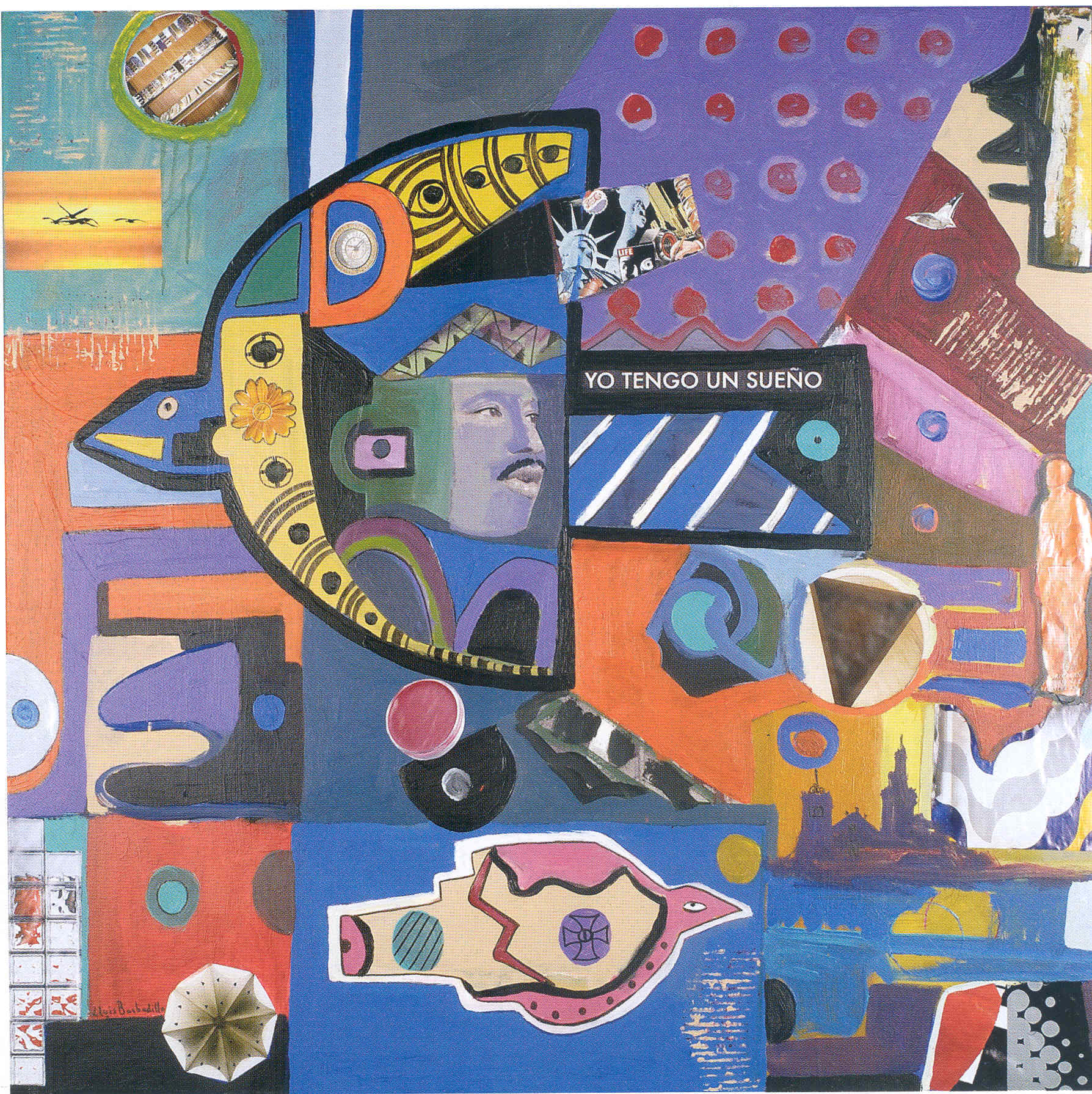 Mixed media collage on canvas Mixed media collage on canvas