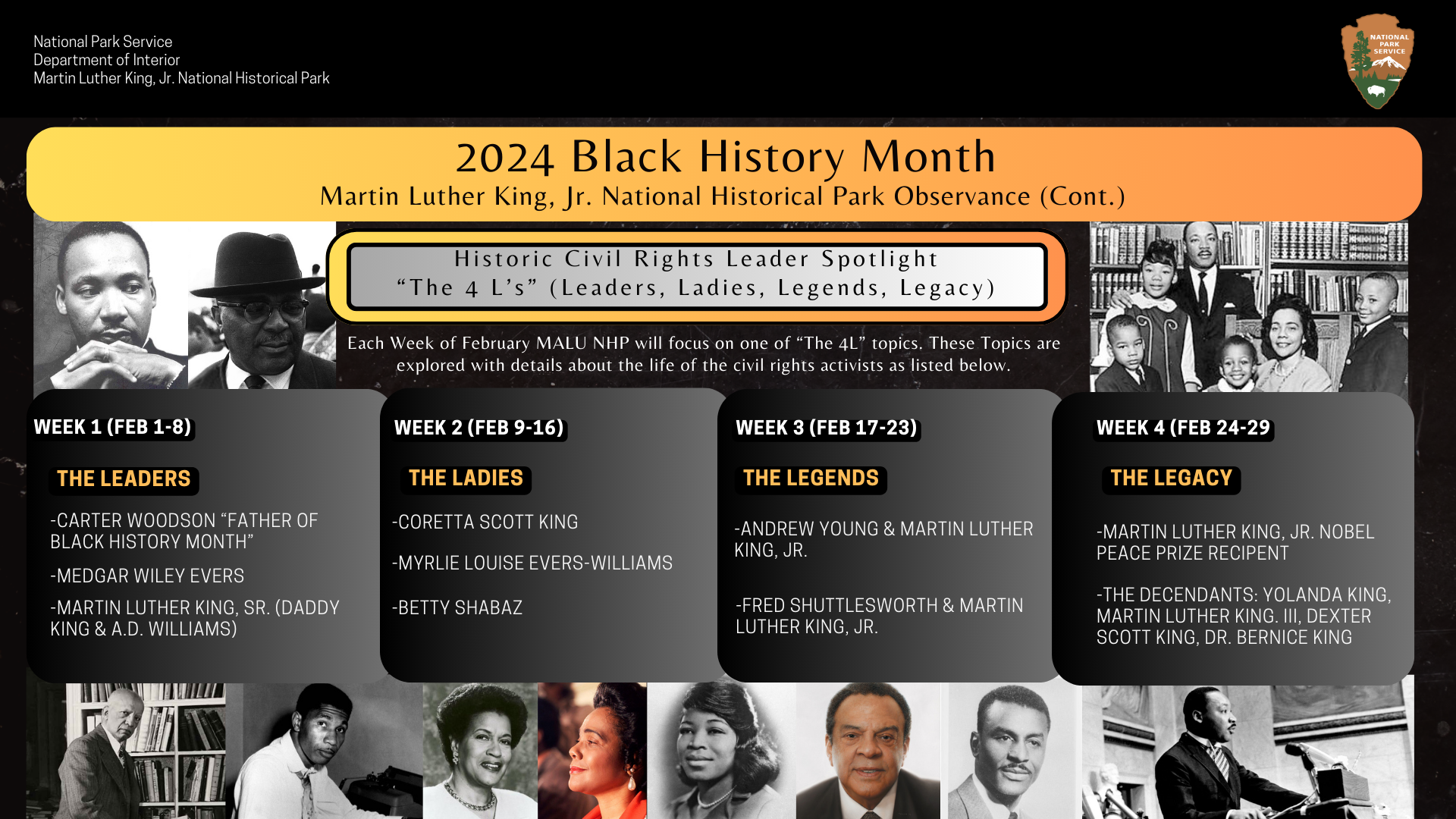 List of leaders who have made an impact throughout black history through the development of civil rights and equality.