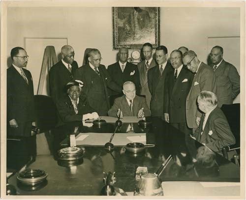 Mary McLeod Bethune with President Harry S. Truman and others