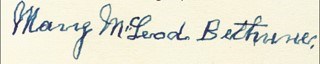 Autograph of Mary McLeod Bethune