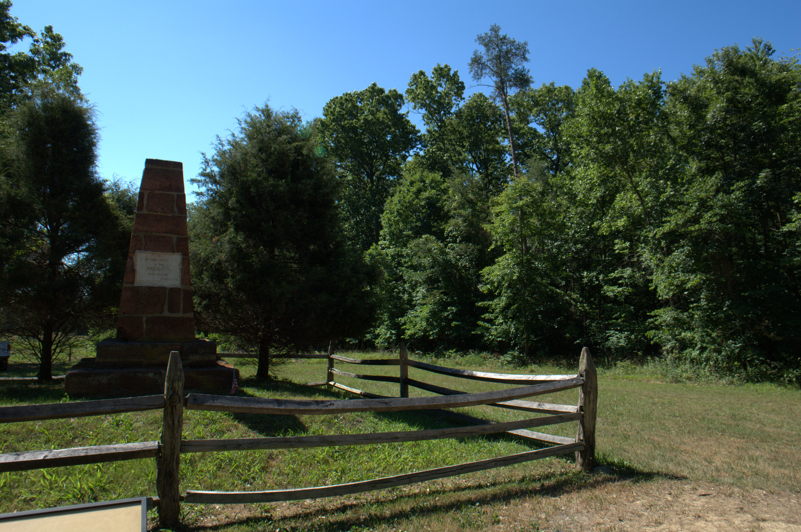 Deep Cut Monument surrounded by trees