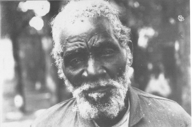 Andrew Redman from the neck up. He is African-American and has greying hair and a beard.