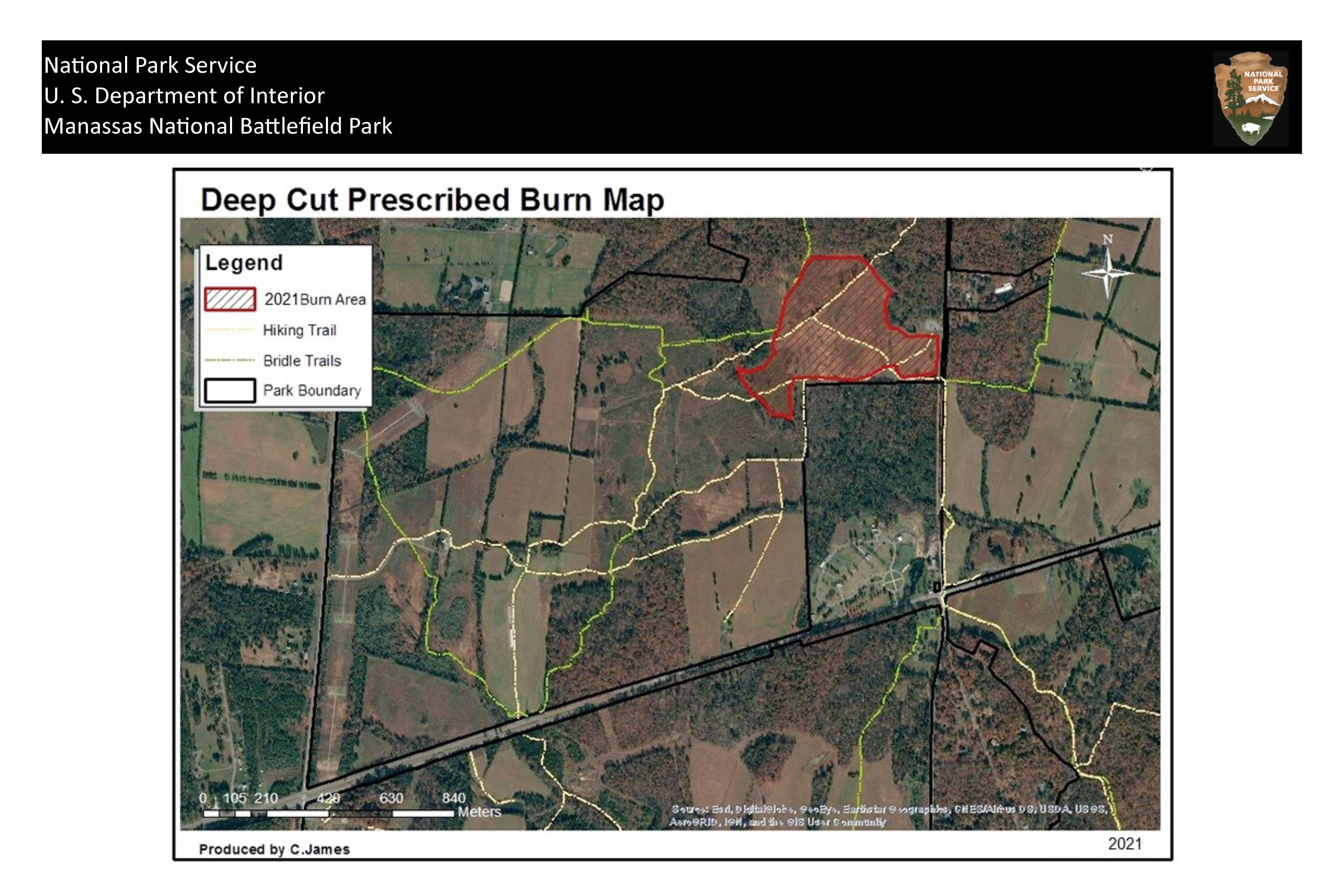 2021 Deep Cut Prescribed Burn Map 2021 Deep Cut Prescribed Burn Map. Area for the burn is in the park west of Featherbed Lane and north of General Trimbles Lane.