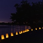 Candle luminaries filmed along the banks of the Columbia River in Richland