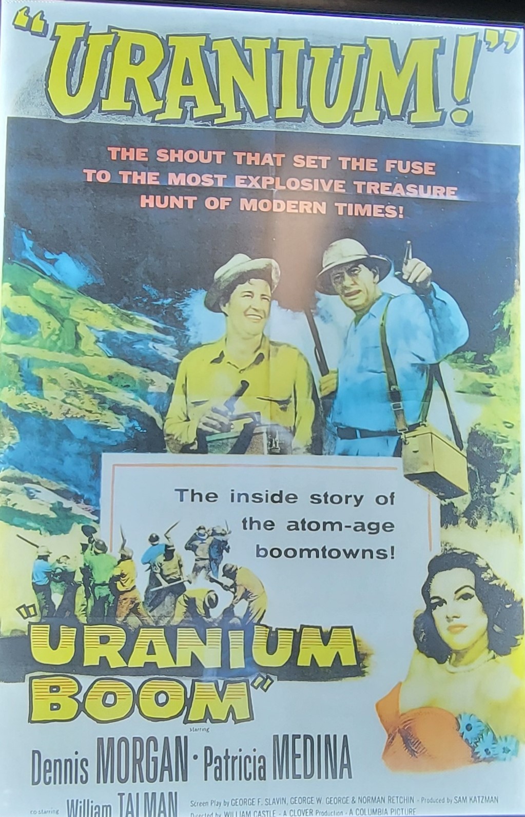 A film poster with the title "URANIUM! URANIUM BOOM."