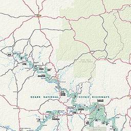 Ozark National Scenic Riverways Map