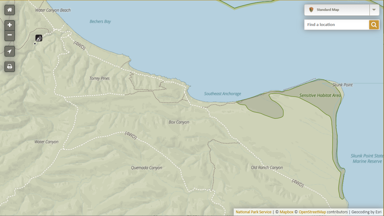 detail view of GNIS Data in Park Tiles