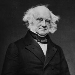 Black and white image of Martin Van Buren as an older man