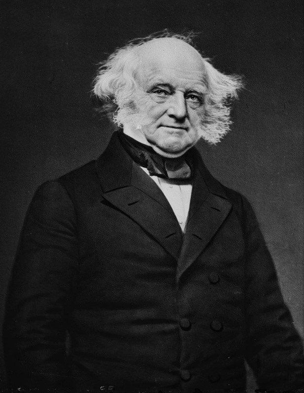 Photo of Martin Van Buren standing in a suit