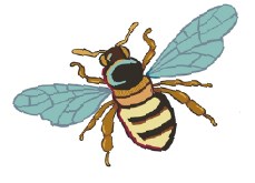 Illustration of a honey bee.