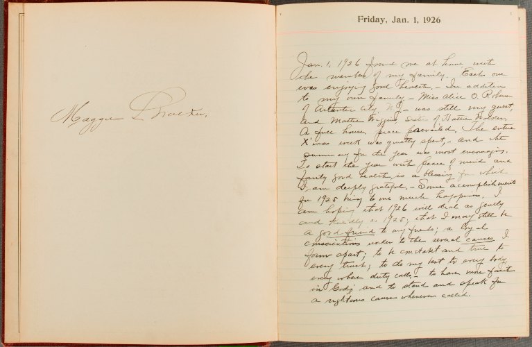 First page of Maggie L. Walker's 1926 diary