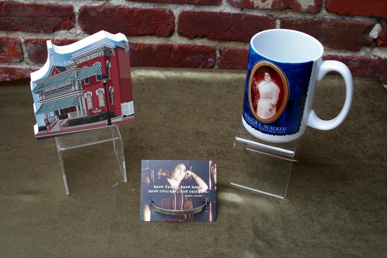 Book stopper, mug, and bracelet