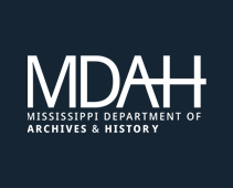 MDAH lettering in white on dark blue field