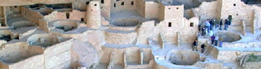 View of visitors on a Cliff Palace tour