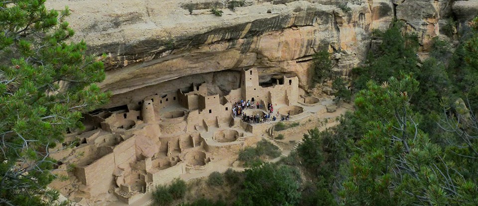 Ancient stone-masonry village in an alcove