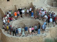 Tour around kiva in Cliff Palace