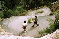 Visitors on trail to Spruce Tree House