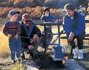 Family at campground