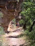 View of visitors on the Spruce Canyon Trail