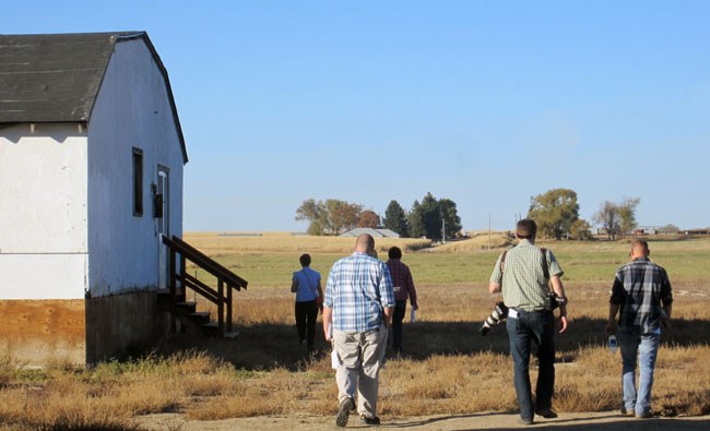 Participants explore Minidoka during the workshop.