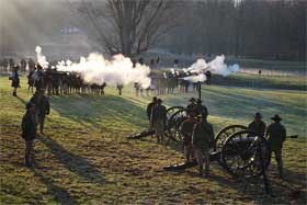 Minute Men and Concord Independent Battery fire a 21 gun salute