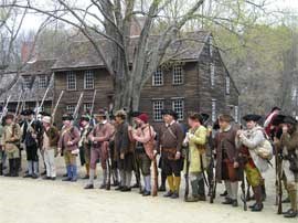 Militia paraded in front of Hartwell Tavern Militia paraded in front of Hartwell Tavern
