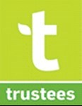 Graphic logo of a "t" where the left portion of the cross line looks like a tree leaf.