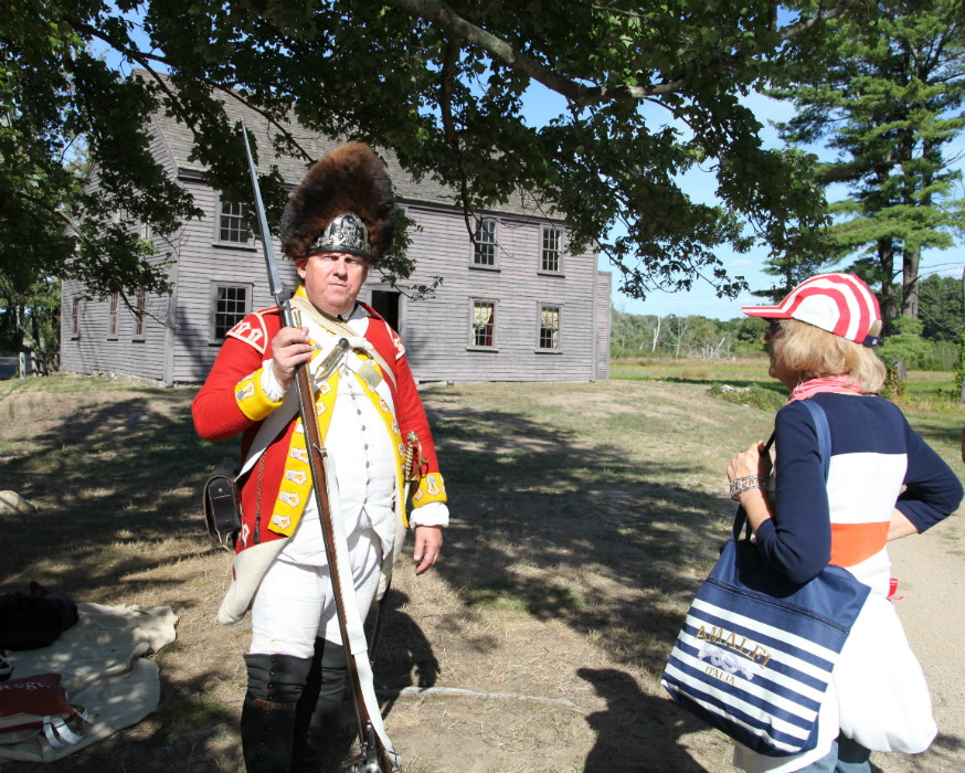 The Redcoat outside Meriam House.