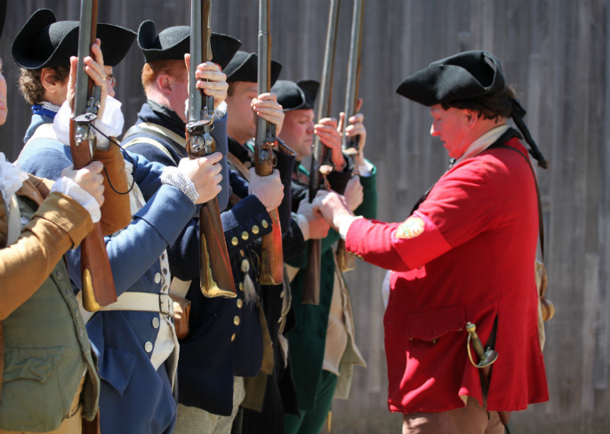 NPS Black Powder Safety Officer inspects colonial militia