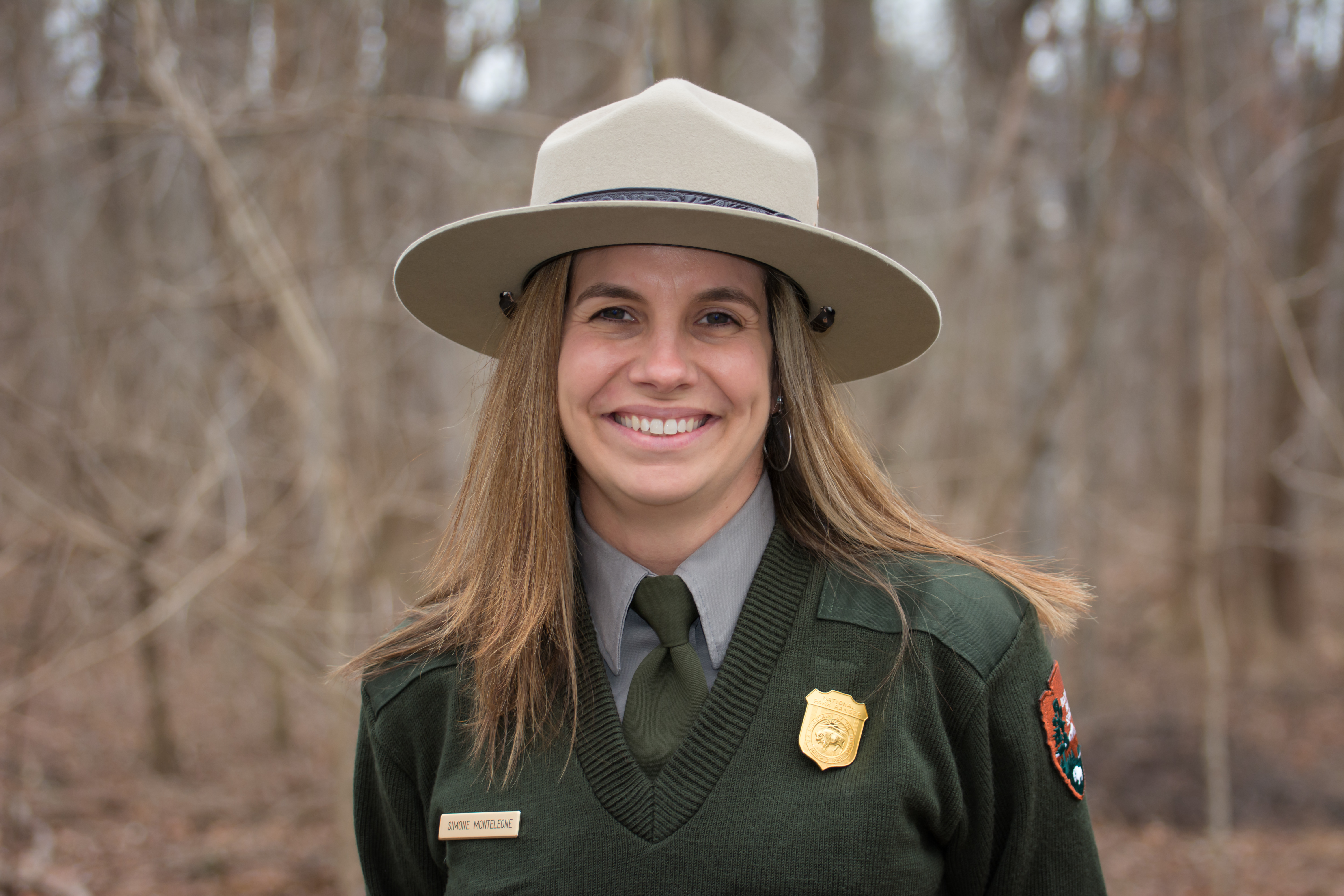 A woman in a Park Service uniform