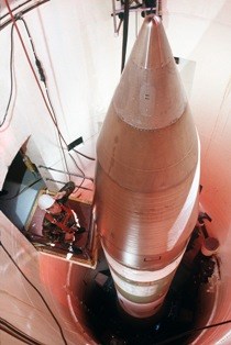 Minuteman III in silo with ongoing maintenance
