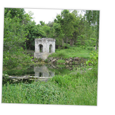 View of Coldwater Spring and Springhouse.