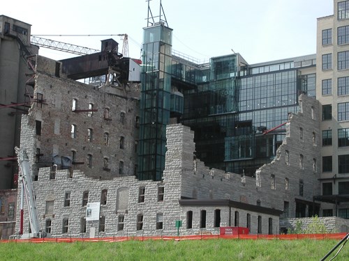 Ruins of the Washburn "A" Mill surround what is now the Mill City Museum.