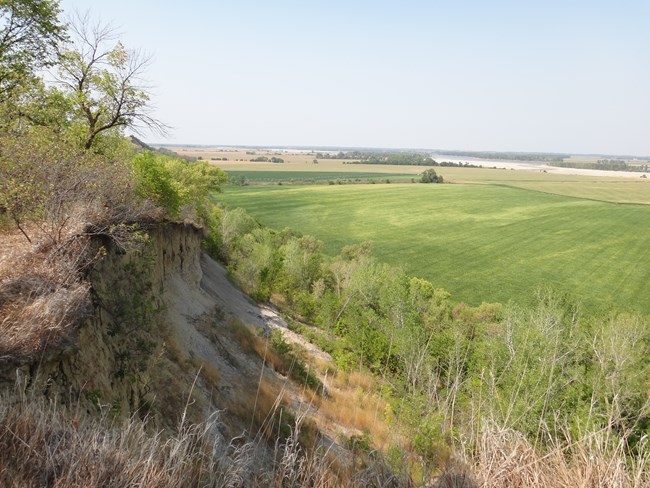 Eroded Ionia Volcano overlooking the land below.