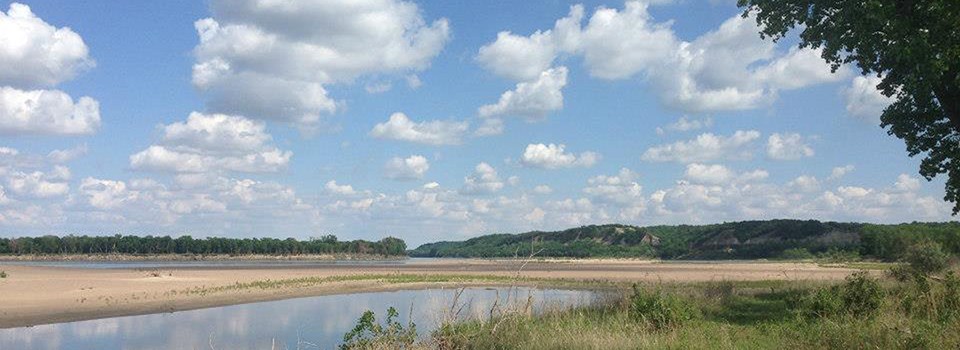 View of the Missouri from the shores of Bow Creek Rec Area.